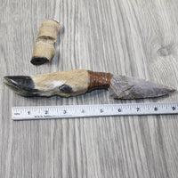 Deer Foot Handle Stone Blade Ornamental Knife #1743 Mountain Man Knife