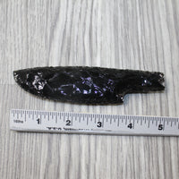 1 Obsidian Ornamental Knife Blade  #6943  Mountain Man Knife