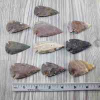 10 Large Stone Ornamental Arrowheads  #1543  Arrowhead