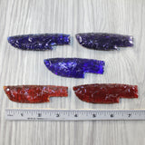 5 Small Glass Ornamental Knife Blades  #8543