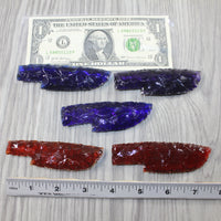 5 Small Glass Ornamental Knife Blades  #8543