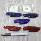 5 Small Glass Ornamental Knife Blades  #8543