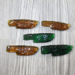 5 Small Glass Ornamental Knife Blades  #9643
