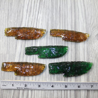5 Small Glass Ornamental Knife Blades  #9643