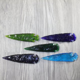 5 Glass Ornamental Spearheads  #0743  Arrowheads