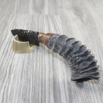 Springbok Horn Handle Obsidian Blade Ornamental Knife #9943 Mountain Man Knife