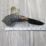 Springbok Horn Handle Obsidian Blade Ornamental Knife #9943 Mountain Man Knife