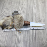 Raccoon Tail Handle Opalite Blade Ornamental Knife #2043 Mountain Man Knife