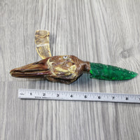 Duck Head Handle Opalite Blade Ornamental Knife #2144 Mountain Man Knife