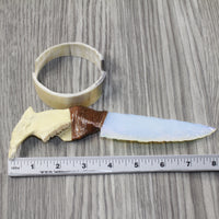 Beaver Jaw Handle Opalite Blade Ornamental Knife #1844 Mountain Man Knife