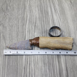 Hair-on Deer Bone Handle Stone Blade Ornamental Knife #8844 Mountain Man Knife