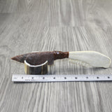 Goat Jaw  Handle Stone Blade Ornamental Knife #8944 Mountain Man Knife