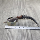 Springbok Horn Handle Stone Blade Ornamental Knife #9144 Mountain Man Knife