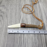 Elk Antler Handle Bone Blade Knife Necklace  #5244 Mountain Man Necklace