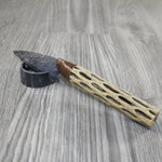 Cholla Cactus Wood Handle Stone Blade Ornamental Knife #8444 Mountain Man Knife