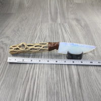 Cholla Cactus Wood Handle Opalite Blade Ornamental Knife #8544 Mountain Man Knife