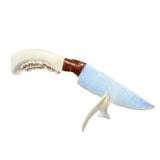 Deer Jaw Handle Opalite Blade Ornamental Knife #8544 Mountain Man Knife