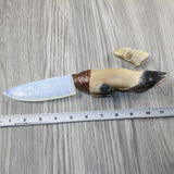 Deer Foot Handle Opalite Blade Ornamental Knife #9244 Mountain Man Knife