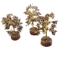 3 Medium Tiger Eye Chip Trees About 9 Inches Tall #3444