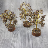 3 Medium Tiger Eye Chip Trees About 9 Inches Tall #3444