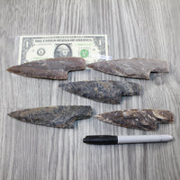 5 Stone Ornamental Knife Blades  #7444  Mountain Man Knife