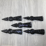 5 Obsidian Ornamental Tomahawk Heads #3544  Ax Axe Hatchet