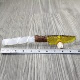 Selenite Spiral Handle Glass Blade Ornamental Knife #3744 Mountain Man Knife
