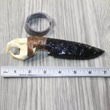 Muskrat Skull Handle Obsidian Blade Ornamental Knife #8744 Mountain Man Knife