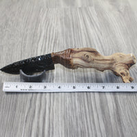 Grapevine Wood Handle Obsidian Blade Ornamental Knife #8345 Mountain Man Knife
