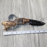 Grapevine Wood Handle Obsidian Blade Ornamental Knife #8345 Mountain Man Knife