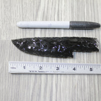 1 Obsidian Ornamental Knife Blade  #4445  Mountain Man Knife