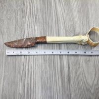 Deer Bone Handle Stone Blade Ornamental Knife #4645 Mountain Man Knife