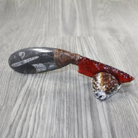 Orthoceras Fossil Handle Glass Blade Ornamental Knife #4745 Mountain Man Knife