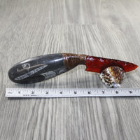 Orthoceras Fossil Handle Glass Blade Ornamental Knife #4745 Mountain Man Knife