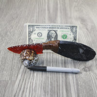 Orthoceras Fossil Handle Glass Blade Ornamental Knife #4745 Mountain Man Knife