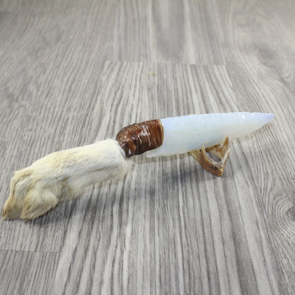 Rabbit Foot Handle Opalite Blade Ornamental Knife #24145 Mountain Man Knife