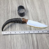 Springbok Horn Handle Opalite Blade Ornamental Knife #1845 Mountain Man Knife