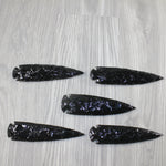 5 Obsidian Ornamental Spearheads  #6045  Arrowhead