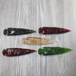 5 Glass Ornamental Spearheads  #4445  Arrowheads