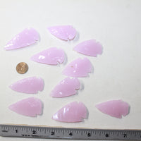 10 Pink Glass Ornamental Arrowheads  #7225  Arrowhead