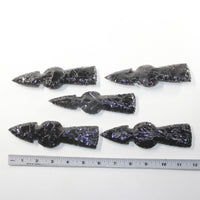 5 Obsidian Ornamental Tomahawk Heads #8125  Ax Axe Hatchet