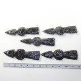 5 Obsidian Ornamental Tomahawk Heads #8125  Ax Axe Hatchet