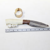Elk Jaw Handle Stone Blade Ornamental Knife #4024 Mountain Man Knife