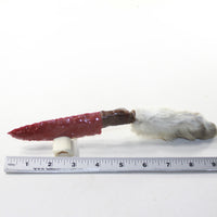 Rabbit Foot Handle Opaque Glass Blade Ornamental Knife #12733 Mountain Man Knife