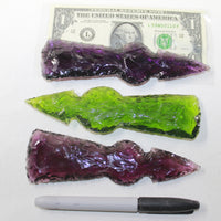 3 Glass Ornamental Tomahawk Heads #7726  Ax Axe Hatchet