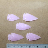 5 Pink Glass Ornamental Arrowheads  #3025  Arrowhead