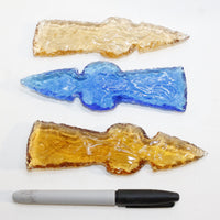 3 Glass Ornamental Tomahawk Heads #0019  Ax Axe Hatchet