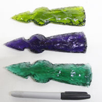 3 Glass Ornamental Tomahawk Heads #2118  Ax Axe Hatchet