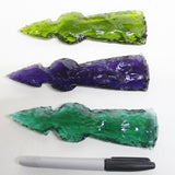 3 Glass Ornamental Tomahawk Heads #2118  Ax Axe Hatchet