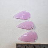 3 Pink Glass Ornamental Arrowheads  #2326  Arrowhead